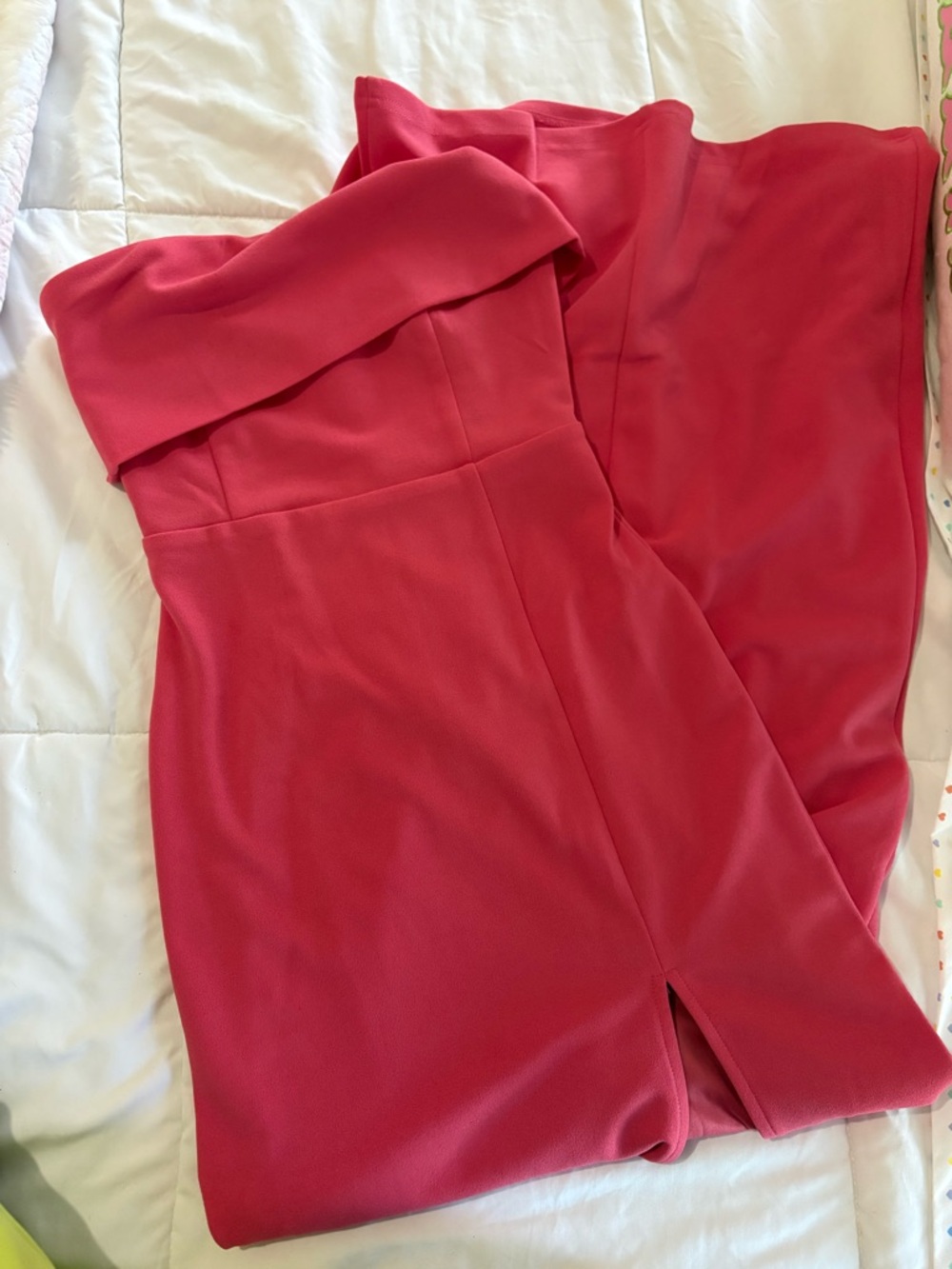 Lulu's Pink Strapless Maxi Gown